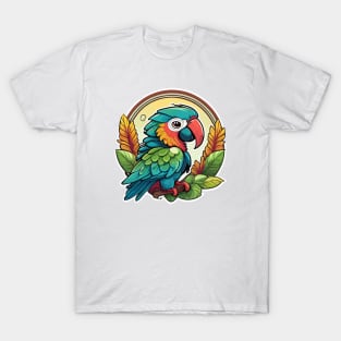 Vibrant Parrot Delights: A Rainbow of Feathers! T-Shirt